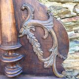 Large wall shelf with 2 wooden and brass shelves.