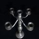 Metal candelabras with five arms