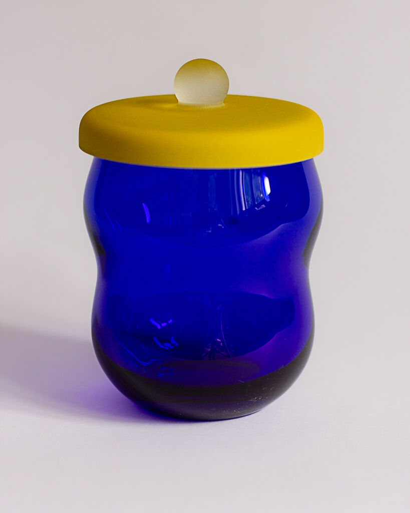 Glass jar and glass paste lid, 90s/2000s