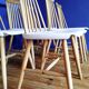 6 chaises vintage bois et blanc