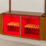 Hansen&Guldborg 3 bay teak wall unit with a bar cabinet for HG Furniture, D