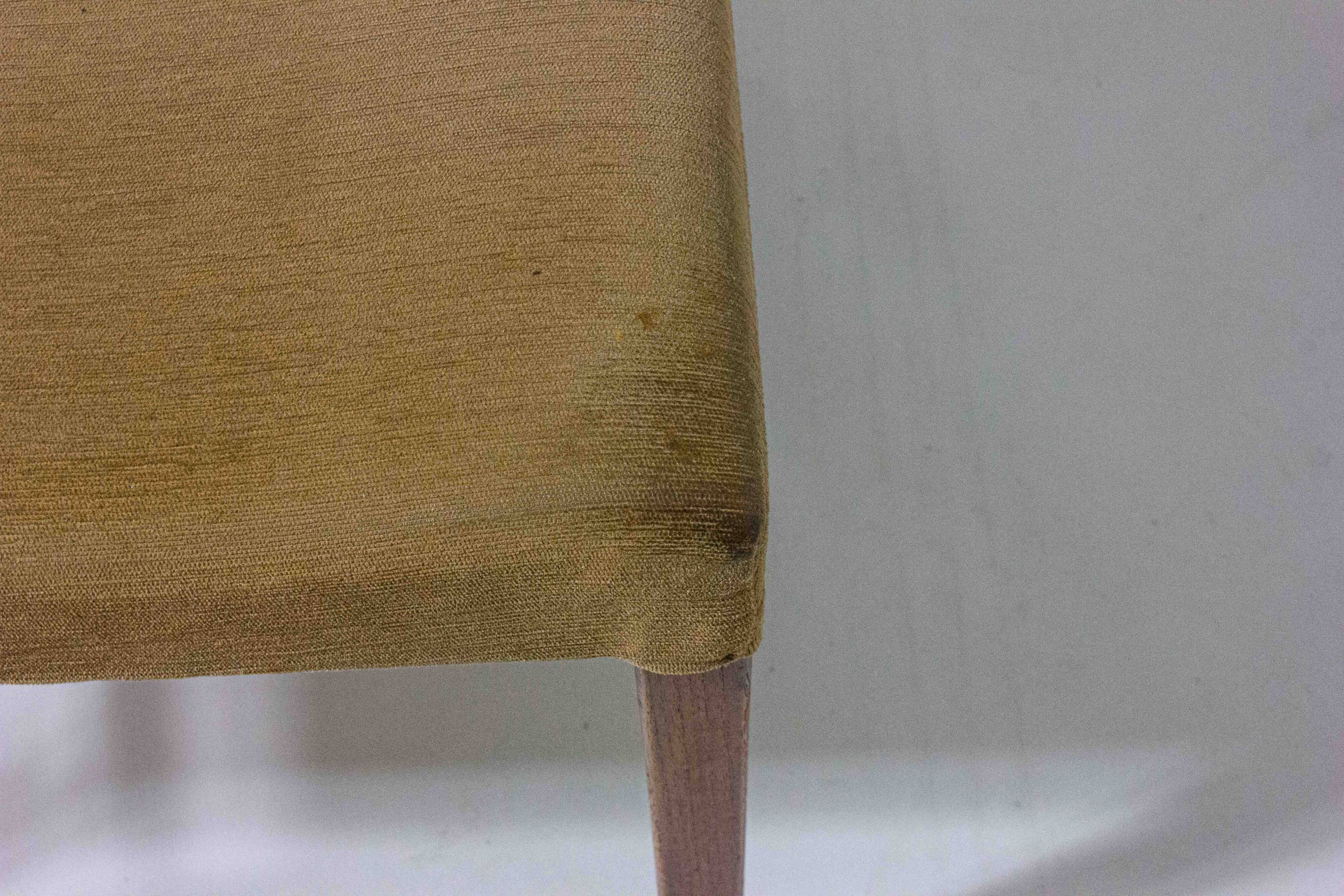 Set of 6 minimalist teak dining chairs, Belgium 1960s