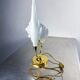Italian white calla lily flower table lamp, Murano glass, 1970s