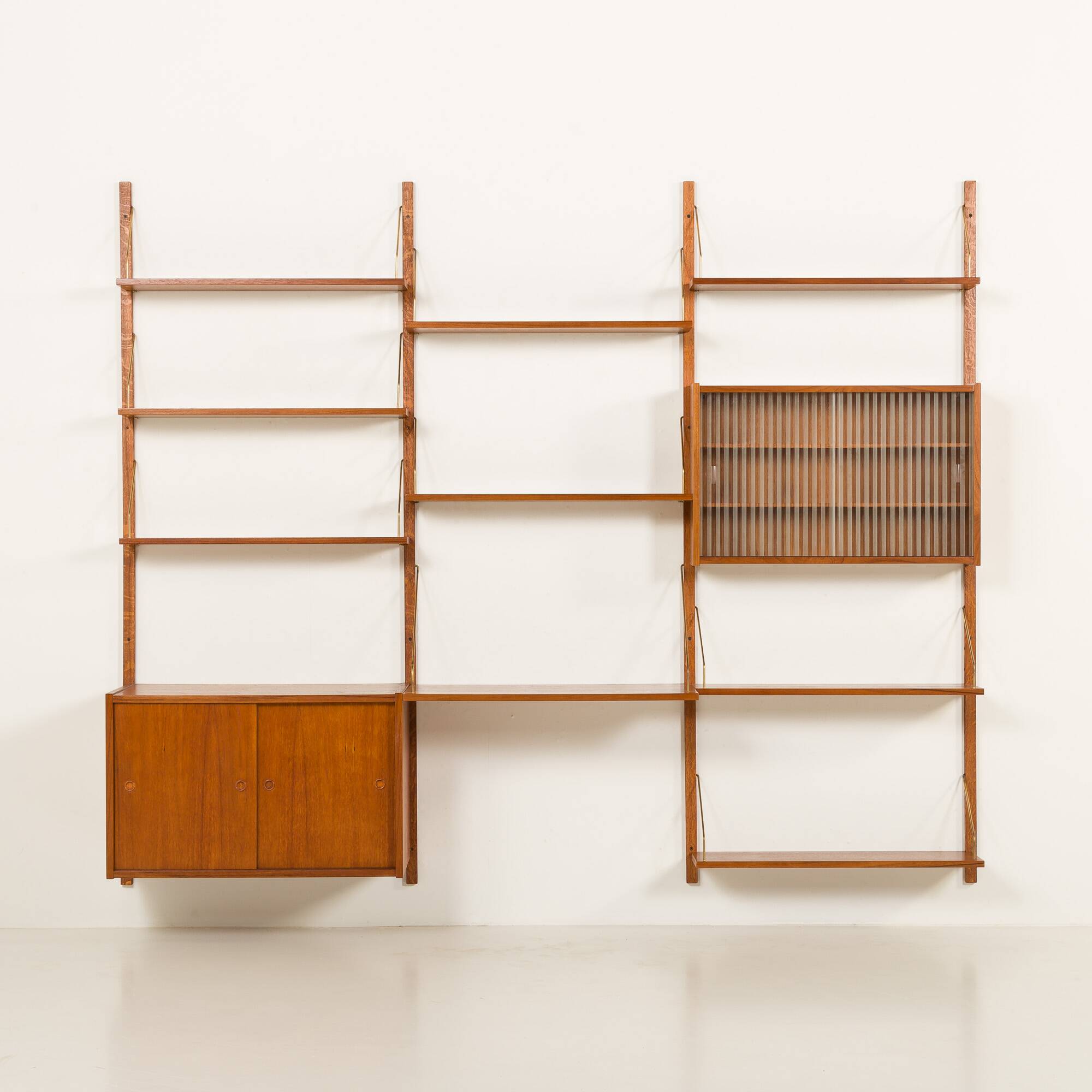 Preben Sorensen PS System teak wall unit, Randers, Denmark, 1960s