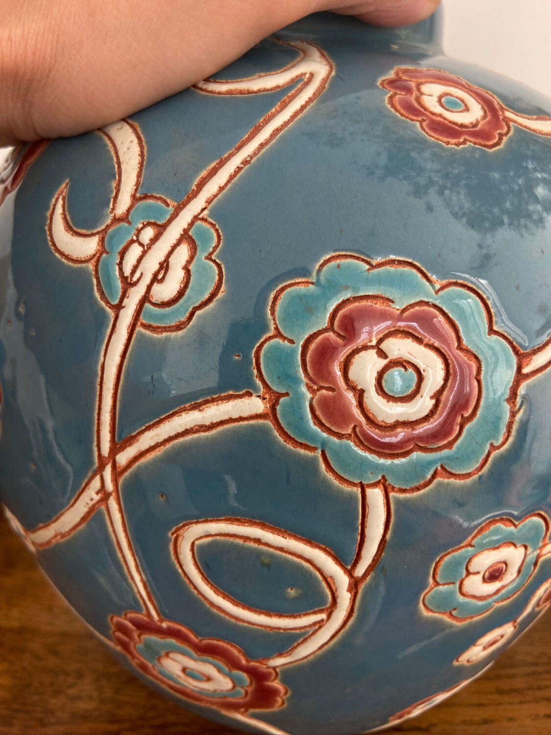 Faience ball vase 30s