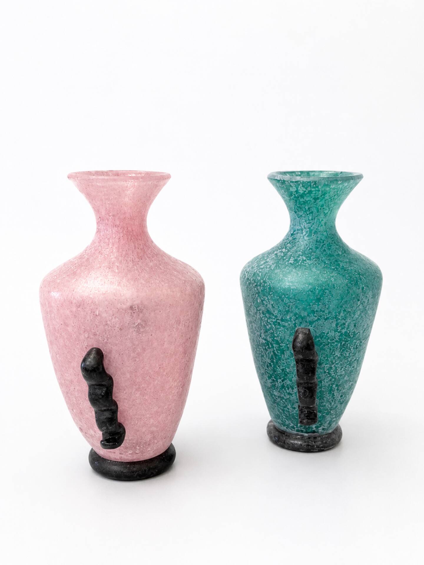 Pair of Murano Scavo amphora vases by Gambaro & Poggi