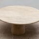 Table basse ronde en travertin par Peter Draenert, années 1970