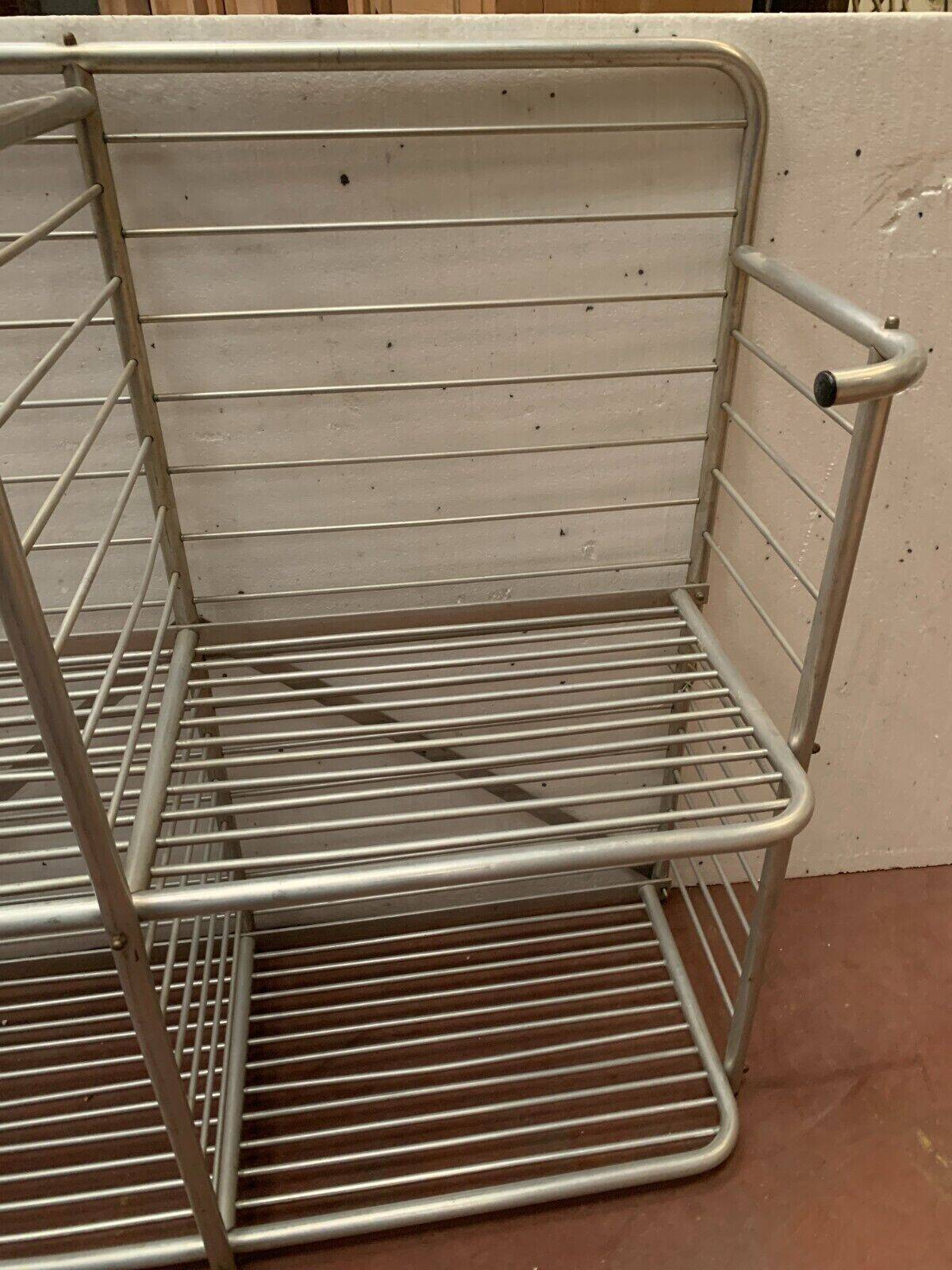20th century curved aluminum bakery rack