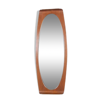 Teak mirror by franco campo & carlo graffi 60's home torino editor