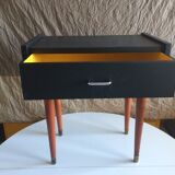 French vintage bedside revisited in black mast 60