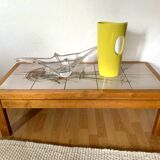 Vintage elm and ceramic coffee table