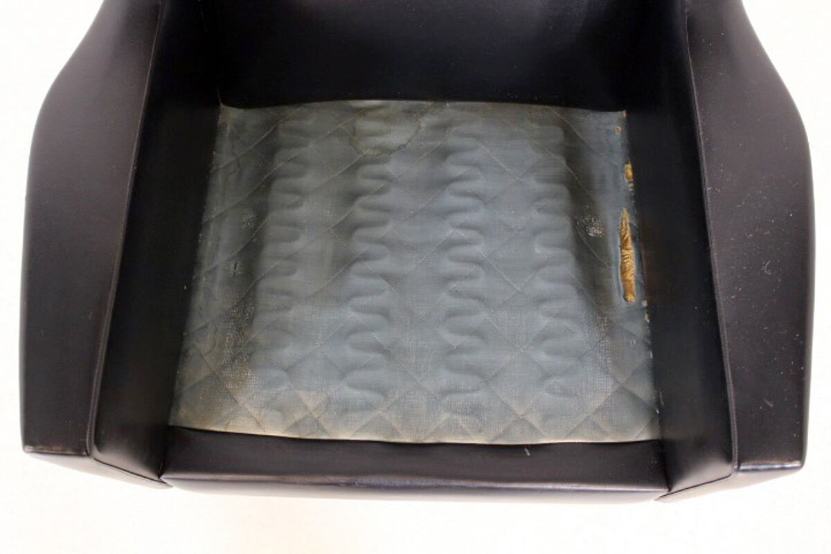 Scandinavian faux-leather rotary chair, Sweden, 1950