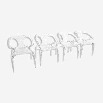 Suite de 4 chaises ava, signées s.wen zong pour roche bobois - 2014