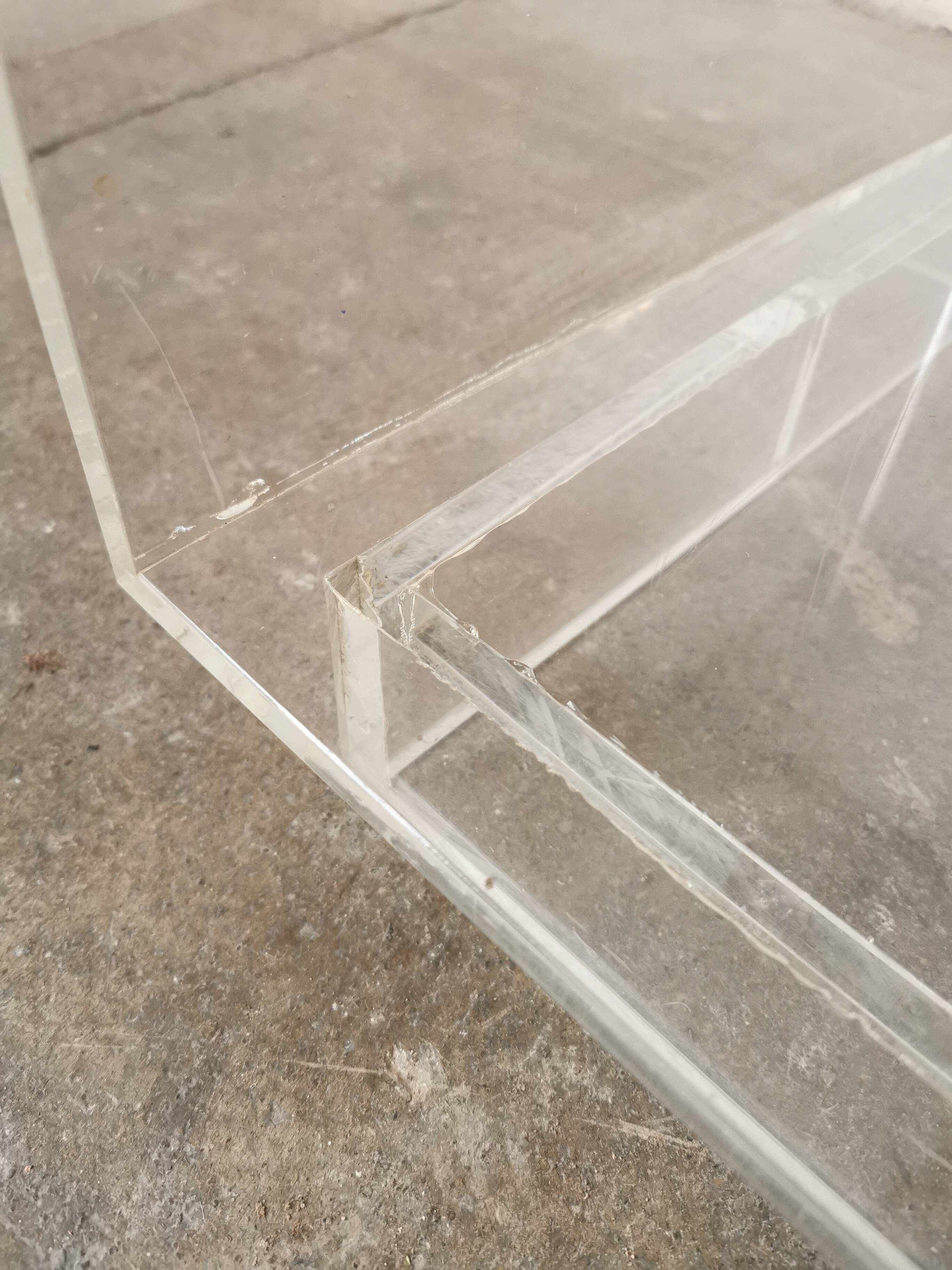 80s plexiglass hi-fi furniture shelf
