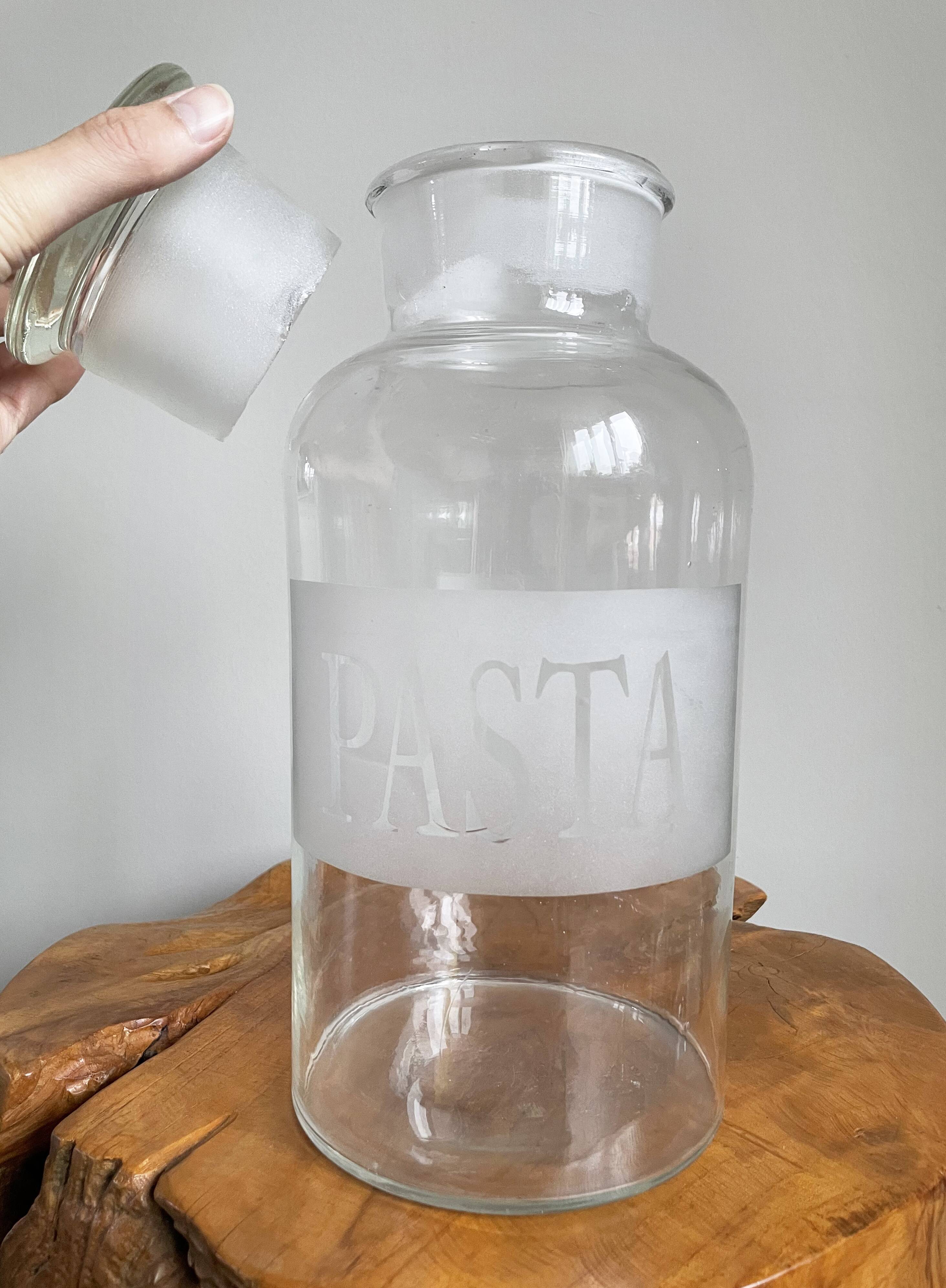 Set of 2 Large Glass Pasta Jars with Stopper Lids, 4 Litre Pasta Containers