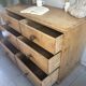 Vintage solid pine English trade counter furniture