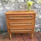 Commode vintage en rotin renovée