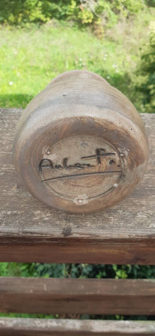 Glazed stoneware ball vase 1970 Philippe Aubert