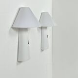 Pair of vintage wall lights, Arlus model Ibiza, metal and perspex, France 1970.