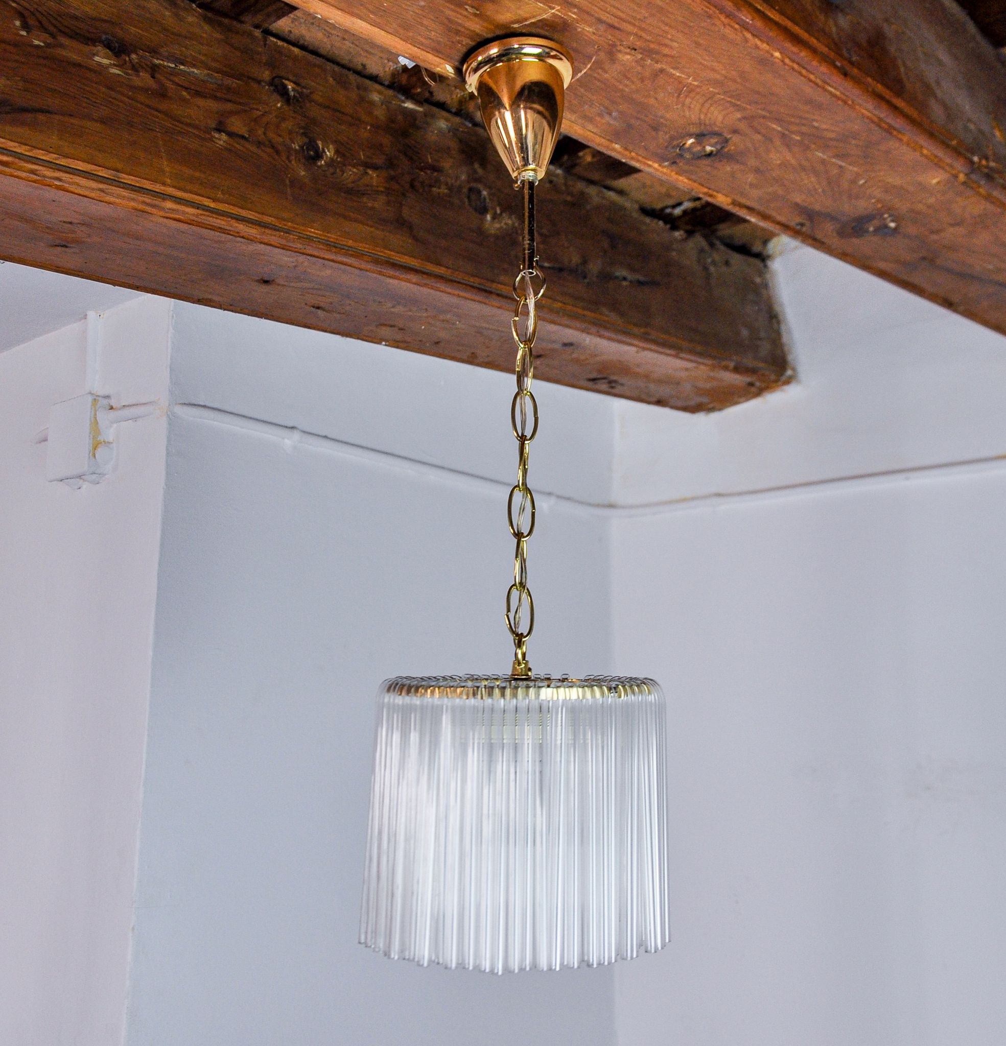 Venini pendant lamp, murano tubular glass, Italy, 1970
