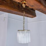 Venini pendant lamp, murano tubular glass, Italy, 1970