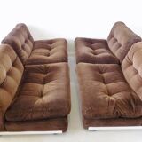 Set of 4 brown Amanta lounge chairs by Mario Bellini for C&B Italia