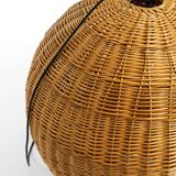 Very rare original XXL rattan ball pendant lamp | Mid Century Modern | Ø 66