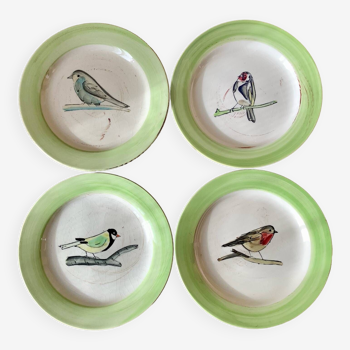 4 bird dessert plates