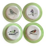 4 assiettes à dessert oiseaux