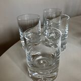 Set of 4 glasses cups whisky bubble closed Scandinavian crystal 1970