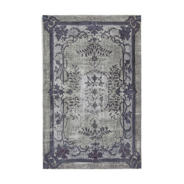 Tapis noué à la main oriental années 1970 204 cm x 320 cm tapis gris