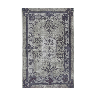 Tapis noué à la main oriental années 1970 204 cm x 320 cm tapis gris