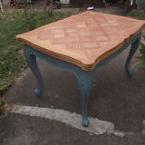 Louis XV-style extension table in solid cherry.