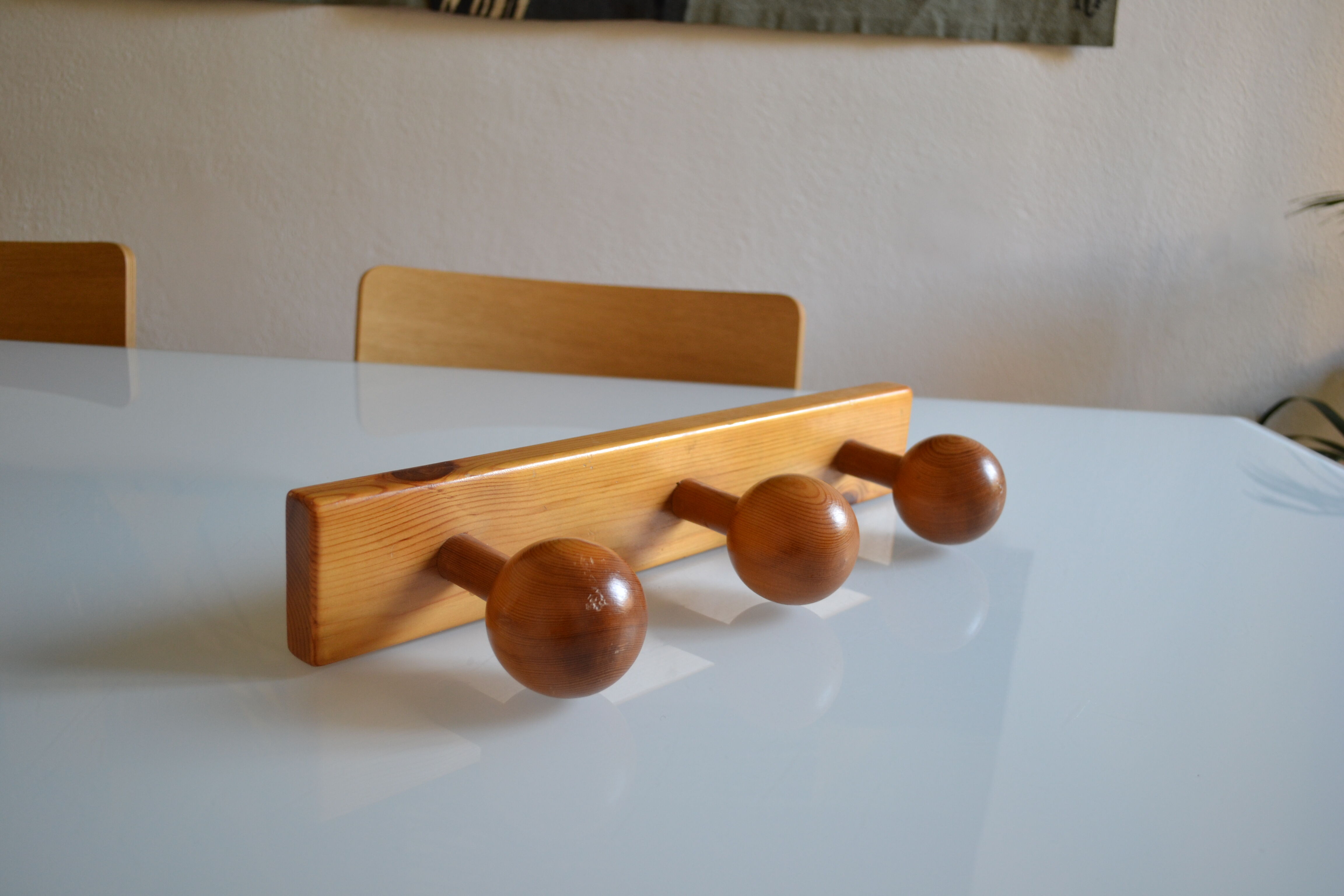 Patere wall coat rack wood vintage 60's