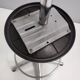 Vintage Black Plastic and Chromed Metal Revolving and Adjustable Stool, Italy