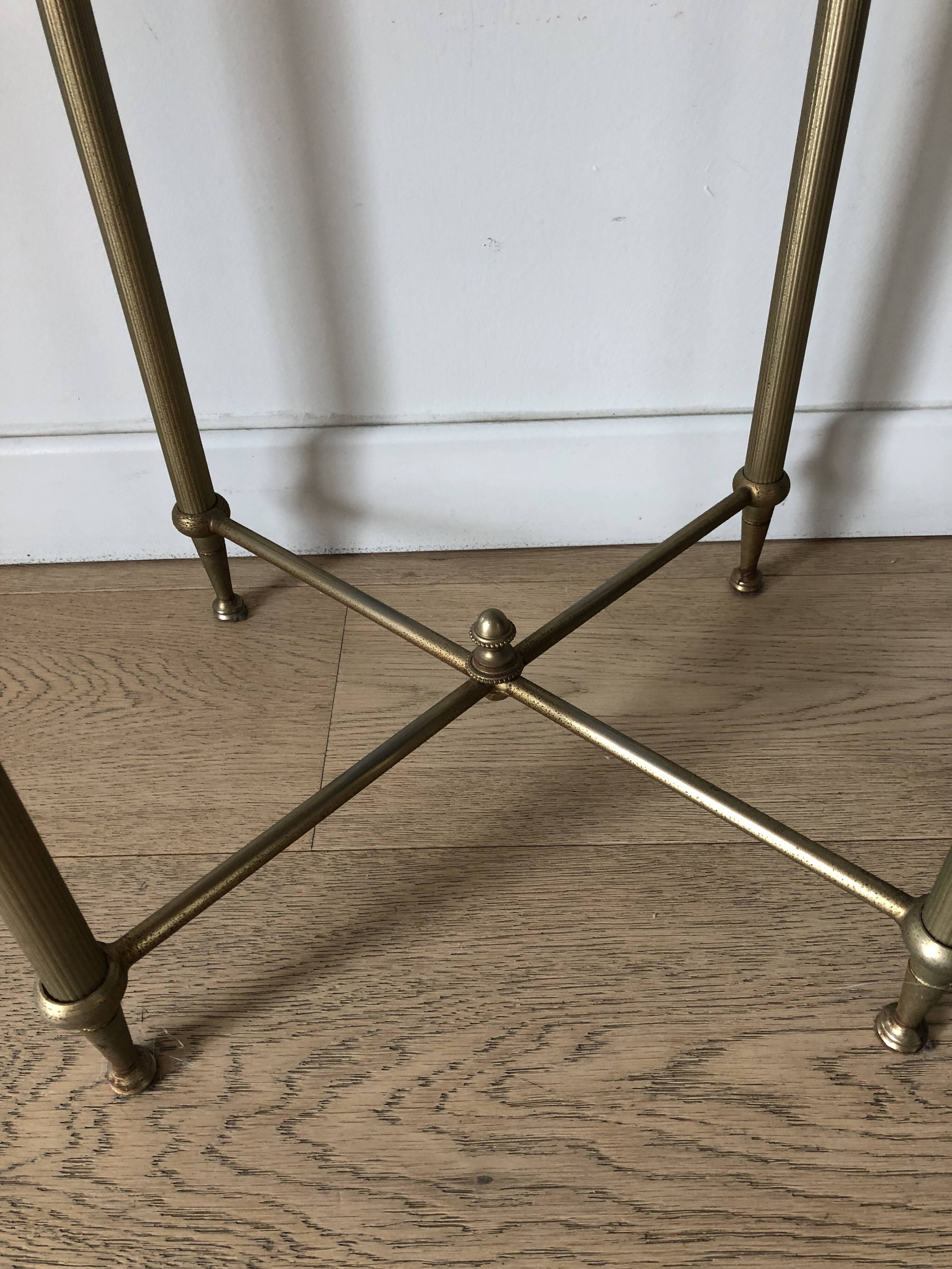 Brass and smoked glass stool