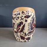 Terracotta and patterned canvas planter