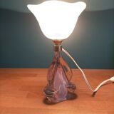 Bedside lamp tulip glass paste base molded glass bubble pink dp 0723031