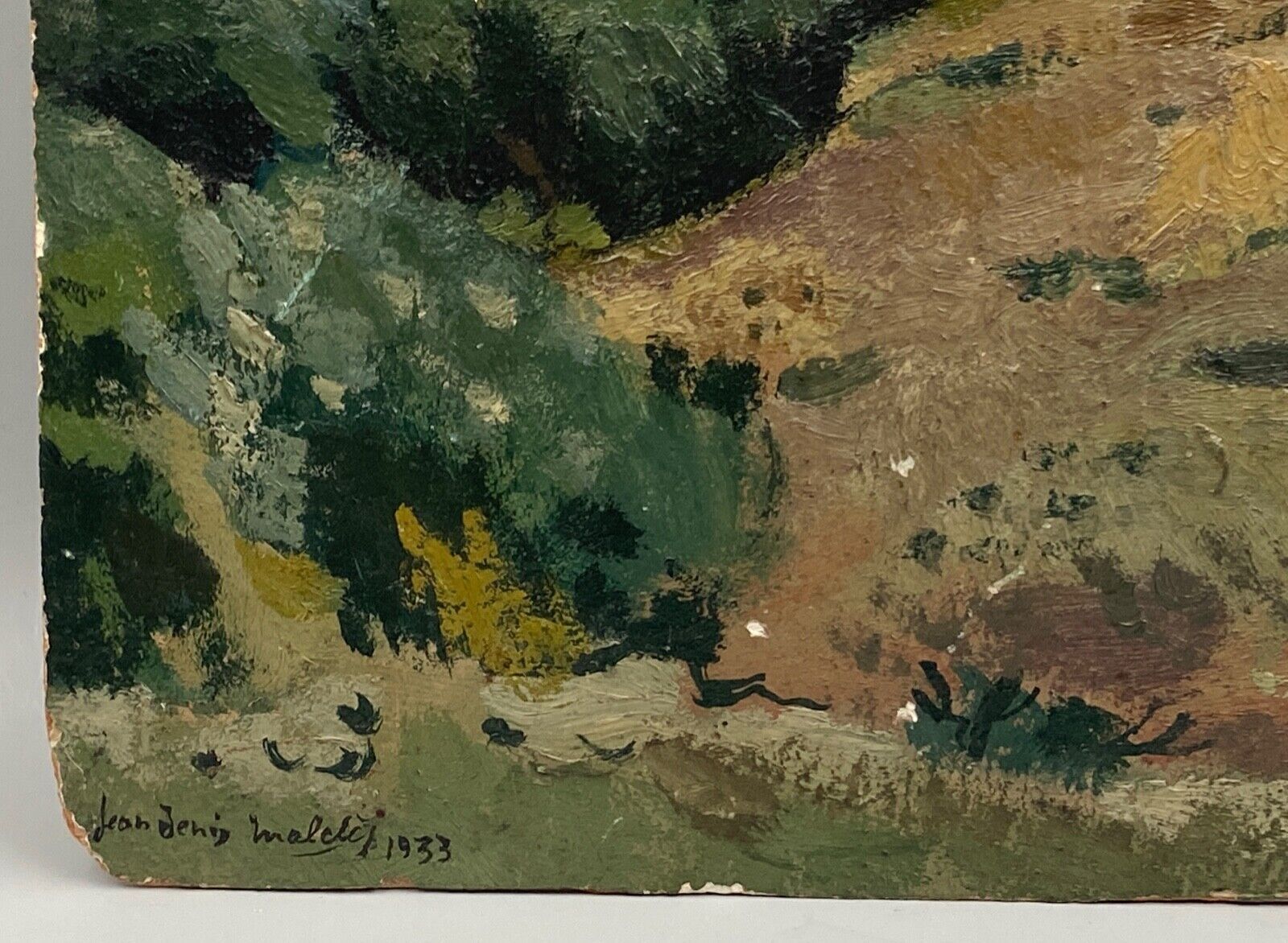 OIL ON CARDBOARD BY JEAN DENIS MALCLES LANDSCAPE 1933