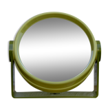 Swivel green plastic makeup mirror - Space Age Design - 1970s