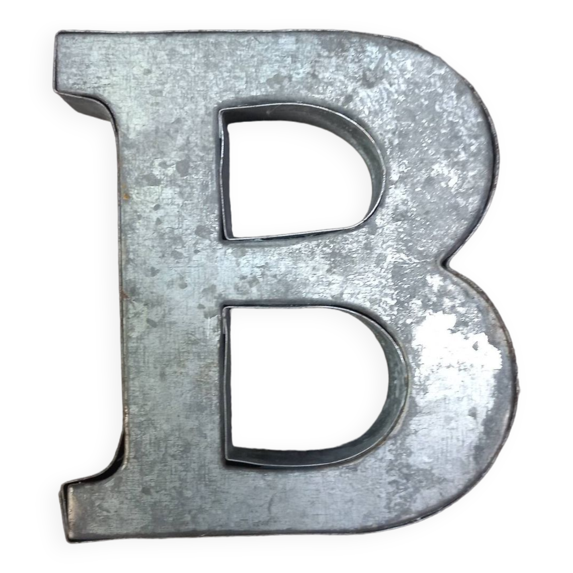 Letter B in zinc