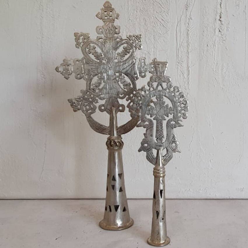 Petite croix de procession copte éthiopienne