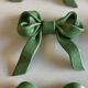 Set of 6 ribbon knife holders in green glazed earthenware 1980