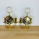 Pair of brass wall lamps Hollywood Regency Je Fassung