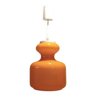 Vintage 1970s orange opaline glass pendant light