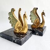 Book-clamps swans art deco