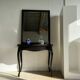 Rectangular mirror in molded blackened wood, beveled glass