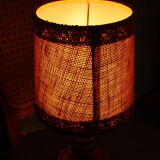 Vintage turned wooden candle holder lamp