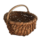 Old basket in chestnut wood strips
