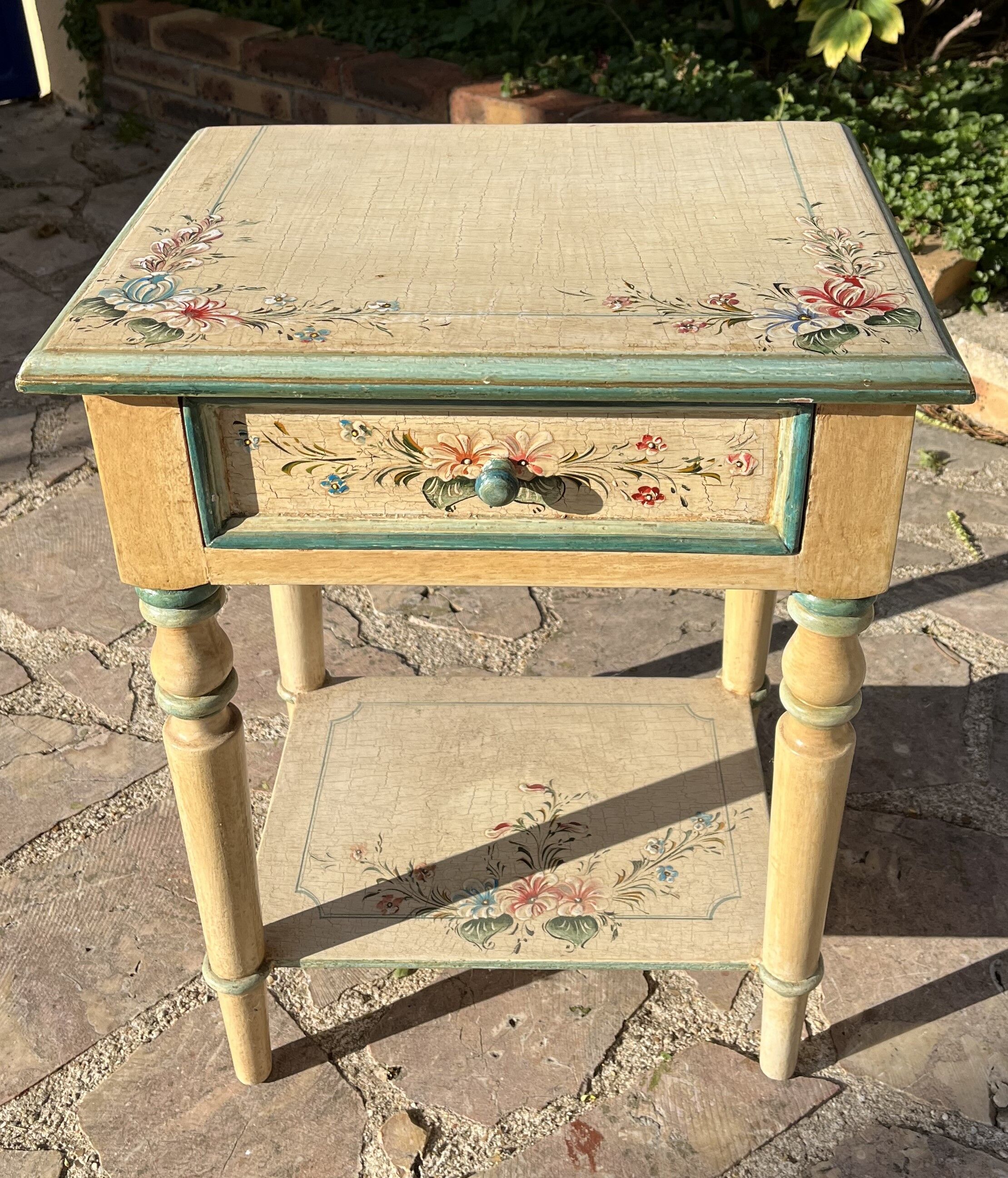Painted wooden bedside